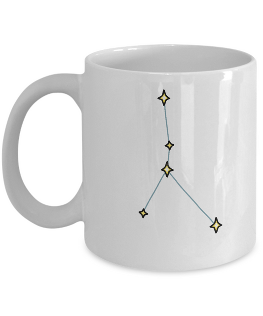 Cancer Constellation Coffee Mug -Stars Appear in the White Sky-Ceramic- White coffee mugs 11 oz