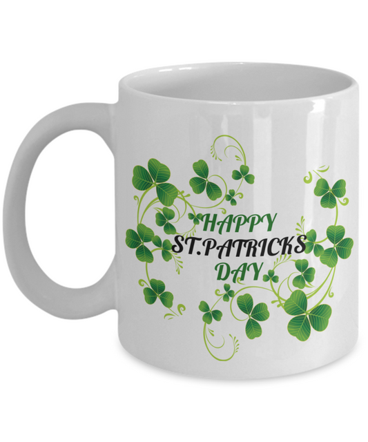 St Patricks Day Mug Happy Leprechaun Funny St Patricks Day Gifts Gift Coffee Mug Tea Cup White 11-Oz