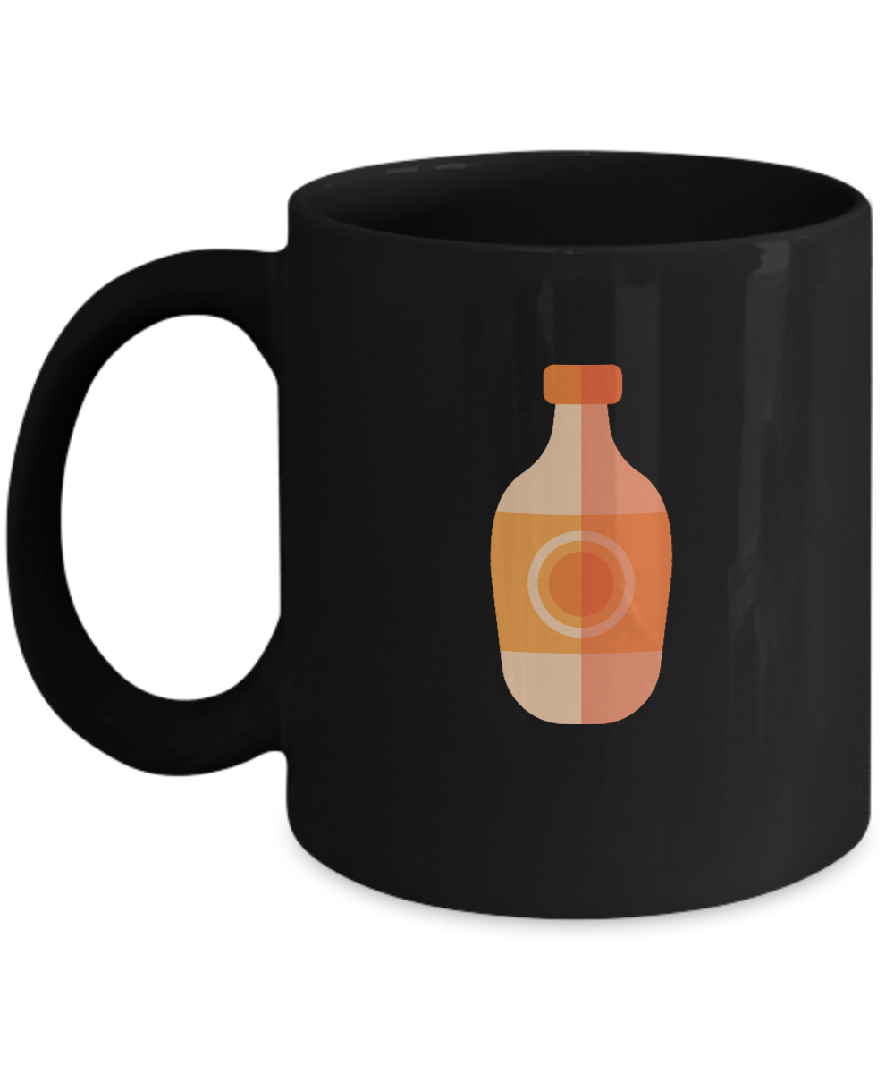 Juice Bottle Black Mugs - Funny Christmas Gifts - Porcelain Black coffee mugs 11 oz