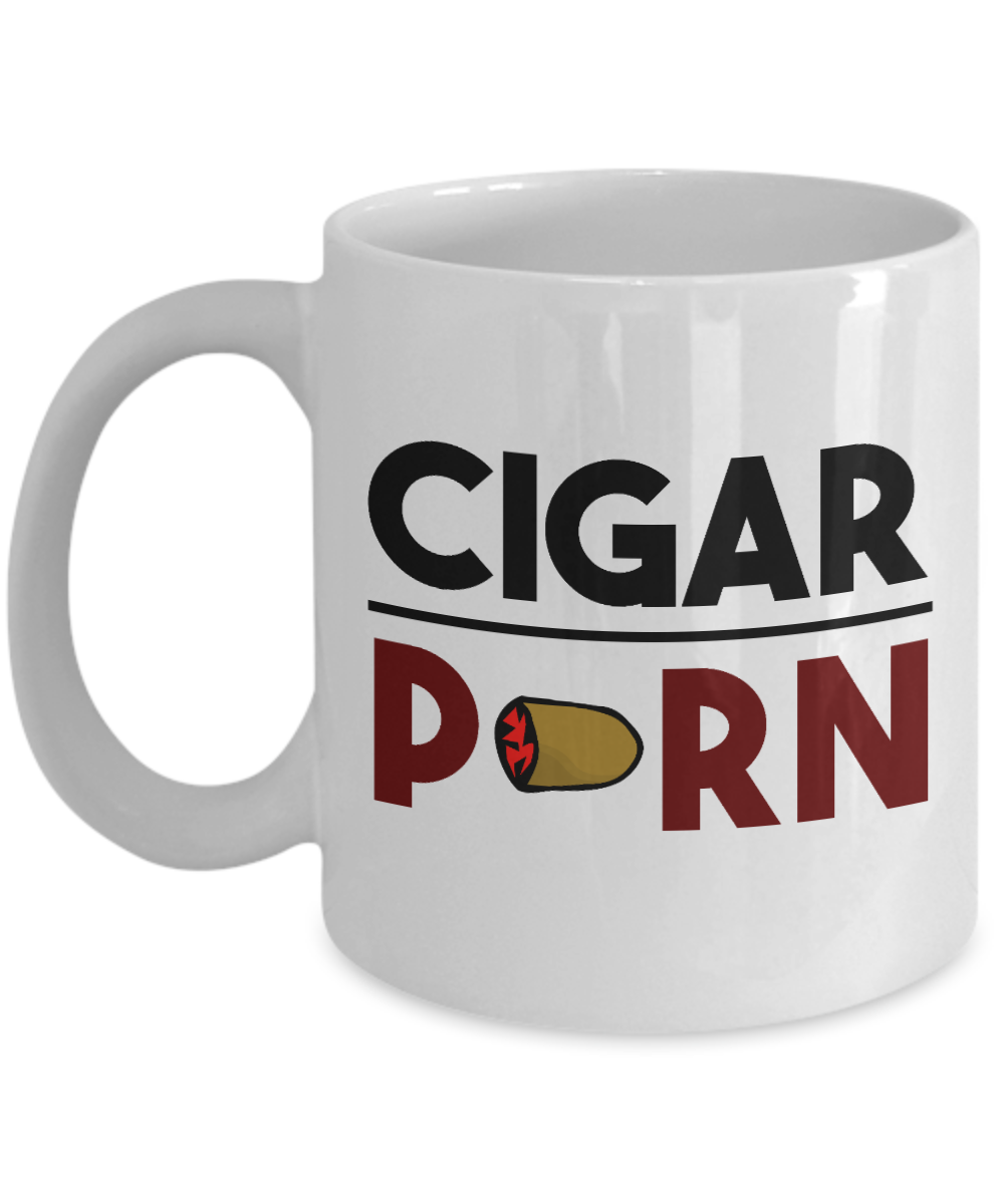 I Smoke Cigar Coffee mug, Cigar Porn -White Porcelain Coffee Mug 11 oz for Husband, Dad, Boyfriend