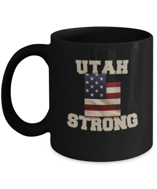 Utah State coffee mug - Porcelain Black Funny Coffee Mug, Black coffee mugs 11 oz