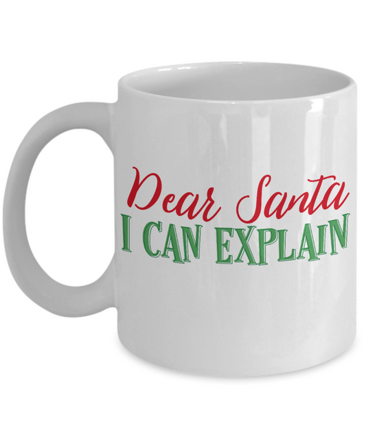 Nightnare before christmas mug - Dear Santa I Can Explain - Funny Christmas Gift Mugs, Christmas Gifts for family Ceramic Cup White, Funny Mugs Gift Ideas 11 Oz