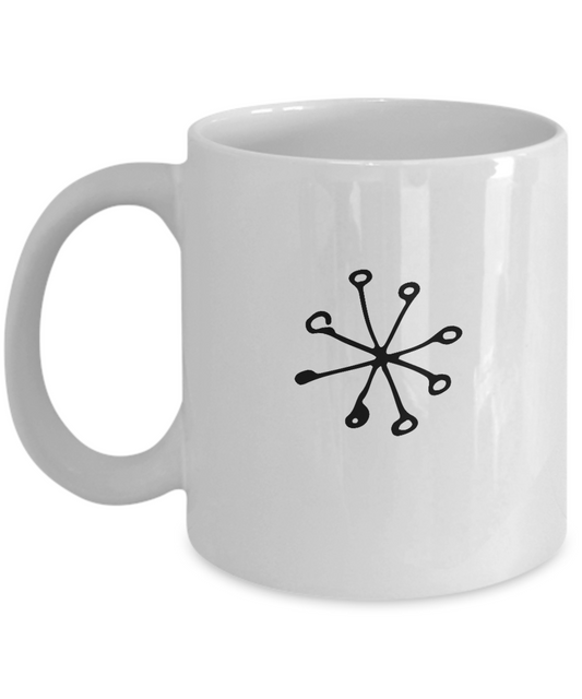 Christmas Doodles Cracker circle ring coffee Mugs - Funny Christmas White coffee mugs 11 oz