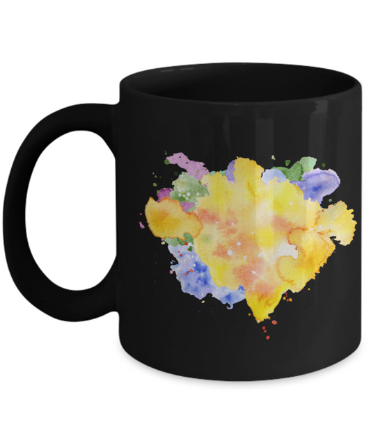 Watercolor Yellowish Collection 11 Oz Funny Porcelain Black Coffee Mug