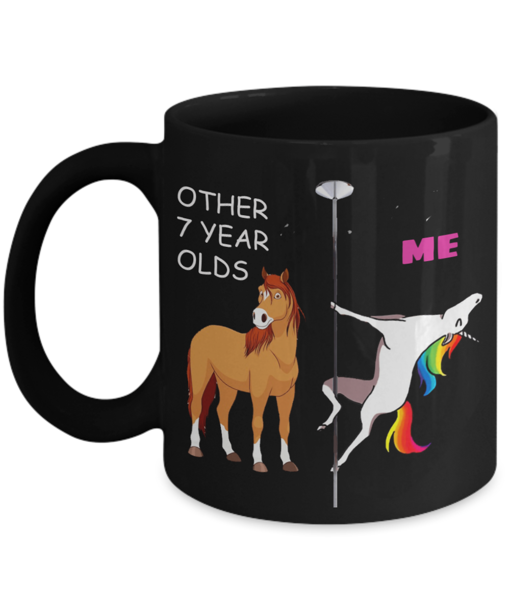 7th Birthday Gift for Women - Other 7 Year Olds Me Unicorn Coffee Mug - Black Porcelain Coffee 11 oz for Grandma, Mom, Sister, Best Friend,   Women, Her - Born In 2013