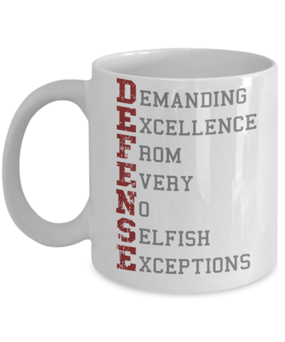 Defense lovers mugs, DEFENSE - Funny White Porcelain Coffee 11 oz