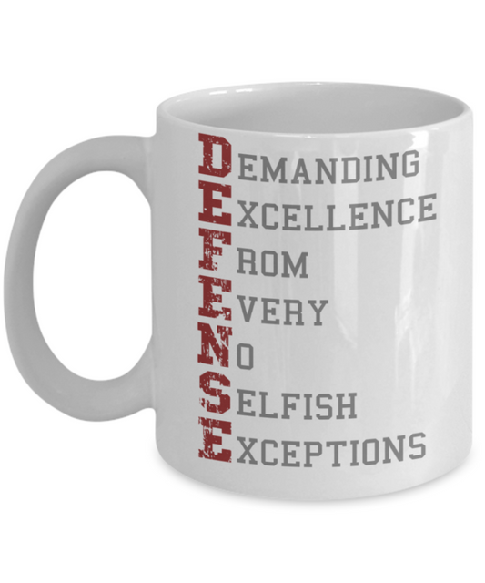 Defense lovers mugs, DEFENSE - Funny White Porcelain Coffee 11 oz