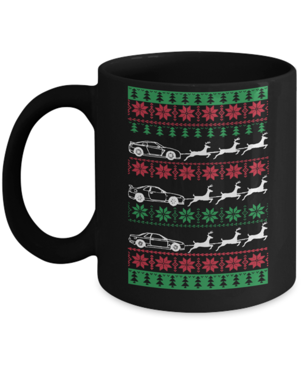 Peets coffee k cups christmas blend , Christmas Fast Cars & Cart - Black Coffee Mug Porcelain Tea Cup 11 oz - Great Gift