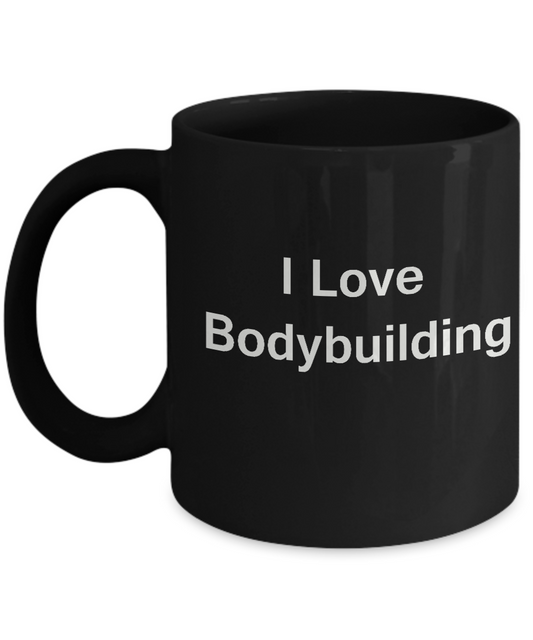 Bodybuilding coffee mug - Porcelain Black coffee mugs 11 oz