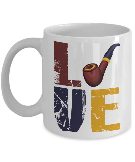 I Smoke Cigar Coffee mug, Love Cigar-White Porcelain Coffee Mug 11 oz for Husband, Dad, Boyfriend