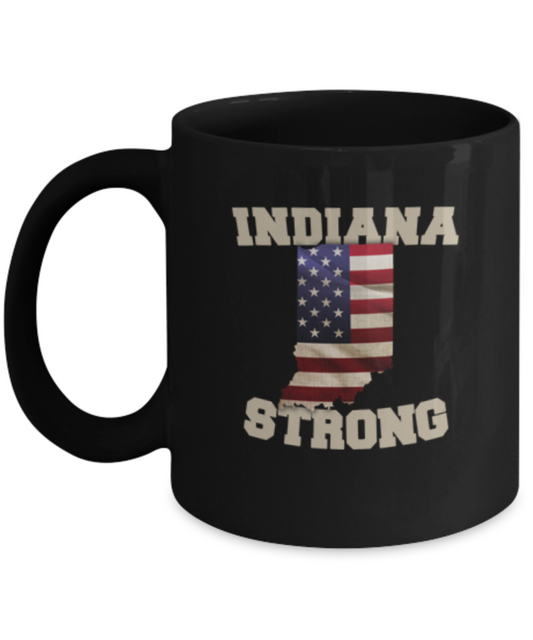 Indiana State coffee coffee mug - Porcelain Black Funny Coffee Mug, Black coffee mugs 11 oz