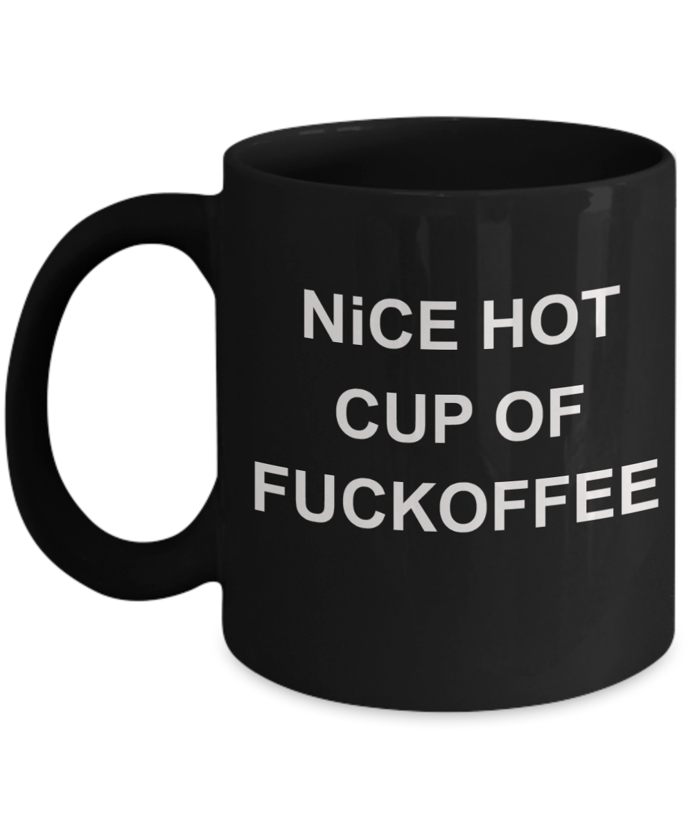 Deadpool mug husband, Nice Hot Cup of Fuckoffee - Black Porcelain Coffee 11 oz