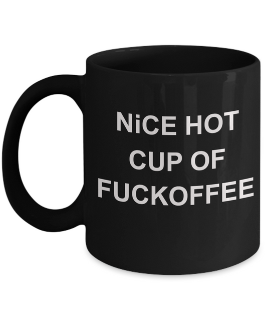 Deadpool mug husband, Nice Hot Cup of Fuckoffee - Black Porcelain Coffee 11 oz