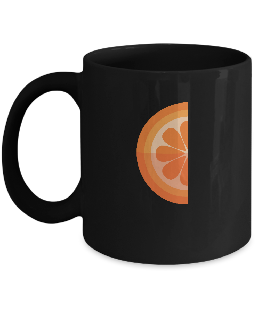 Orange slice Black Mugs - Funny Christmas Gifts - Black coffee mugs 11 oz