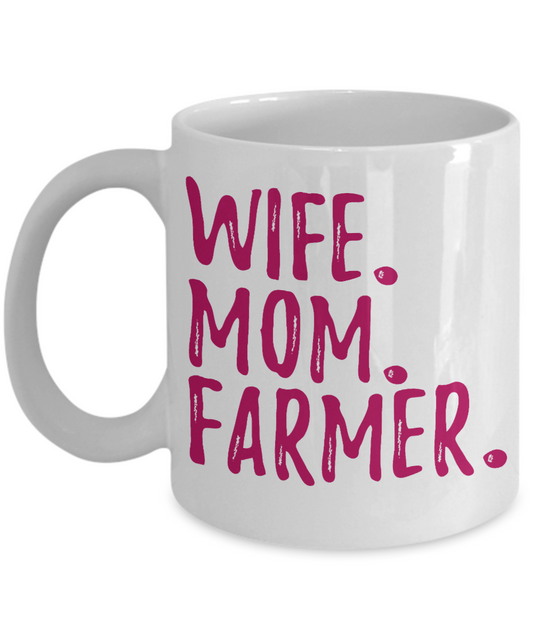 Best Farmer Coffee mug, Wife Mom Farmer-White Porcelain Coffee Mug 11 oz  For Farmer, Dad, Mom