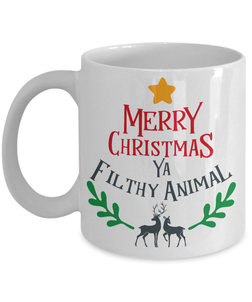 Knightmare before christmas mug - Merry Christmas Ya Filthy Animal - Funny Christmas Gift Mugs, Christmas Gifts for family Ceramic Cup White, Funny Mugs Gift Ideas 11 Oz