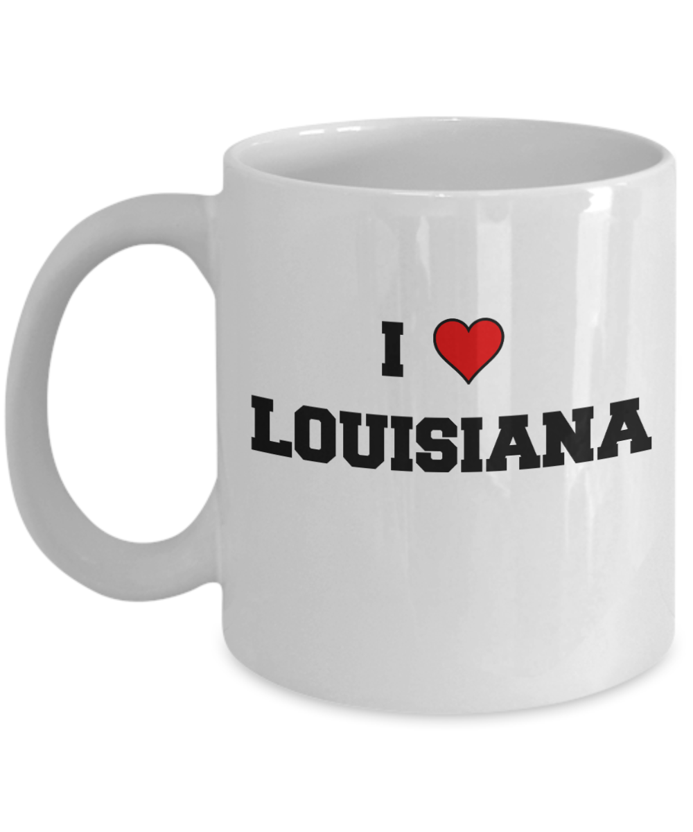 Louisiana Tea Coffee Mugs,I Love Louisiana USA States Ceramic Coffee Mug Tea Cup Gifts Mugs 11 oz Funny Mugs