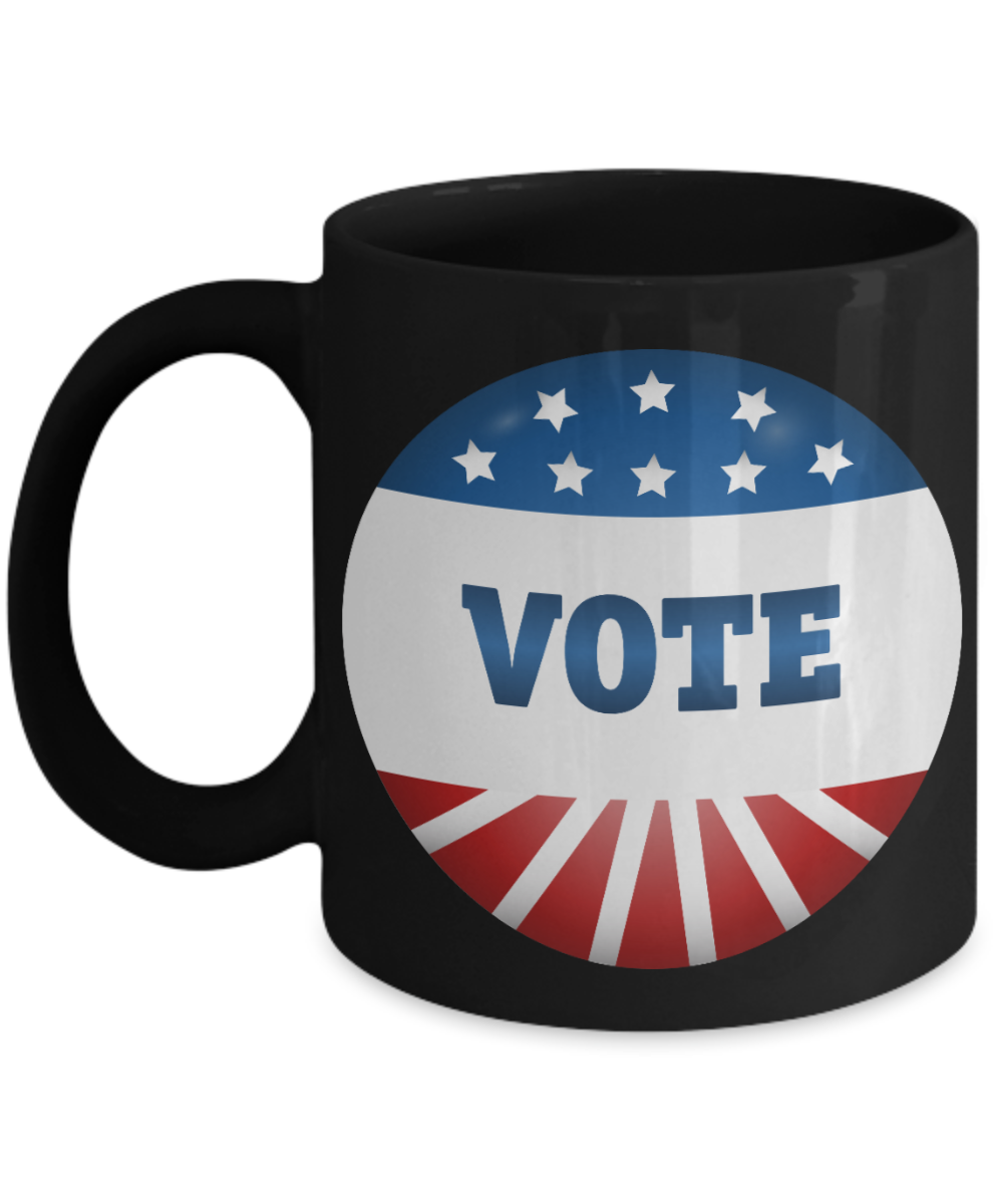 Vote 2020, Election Coffee Mug, USA Election,Political Mug, Political Gift-Black Porcelain Coffee Mug 11 oz  Election 2020, vote 2020