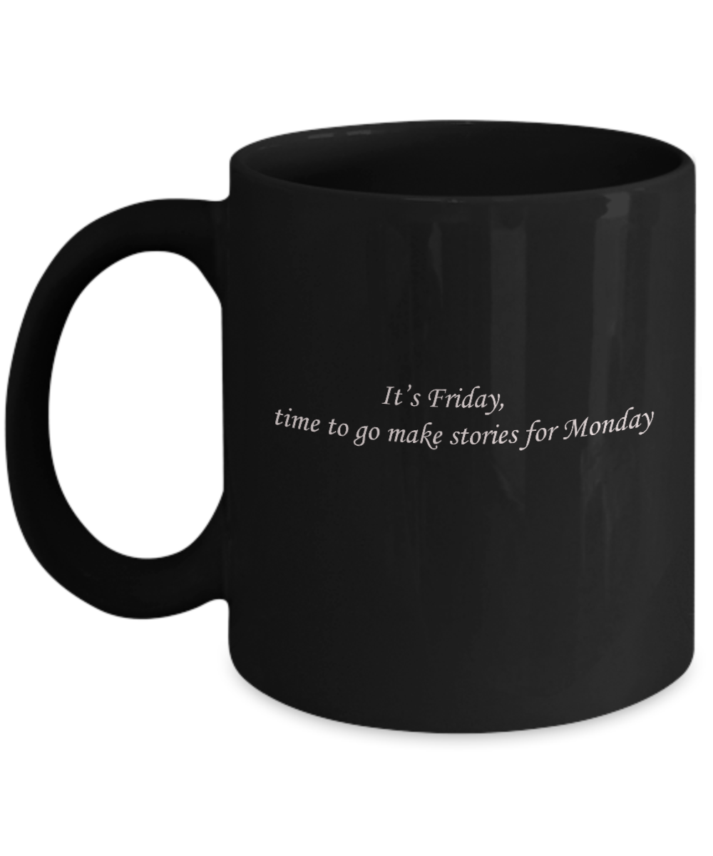 It's Friday Black Mugs - Funny Christmas Kids Gifts - Porcelain Black coffee mugs 11 oz