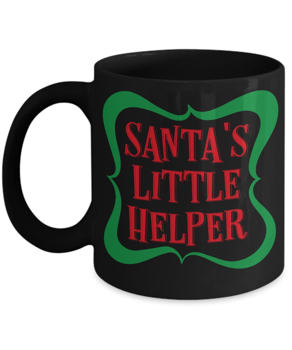Rumbles the cloud and santa's greatest gift - Santa's Little Helper - Funny Santa Gifts Mugs, Christmas Gifts for family Ceramic Cup Black, Funny Mugs Gift Ideas 11 Oz