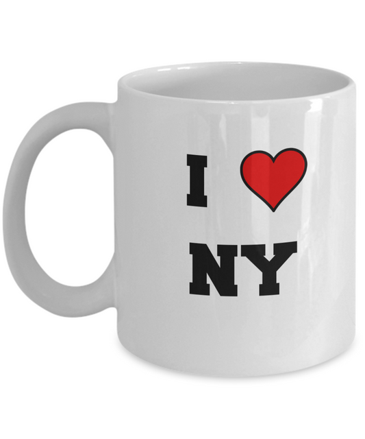 New York Mug, I Love New York NY Abbreviation USA States Ceramic Coffee Mug Tea Cup Gifts Mugs 11 oz Funny Mugs
