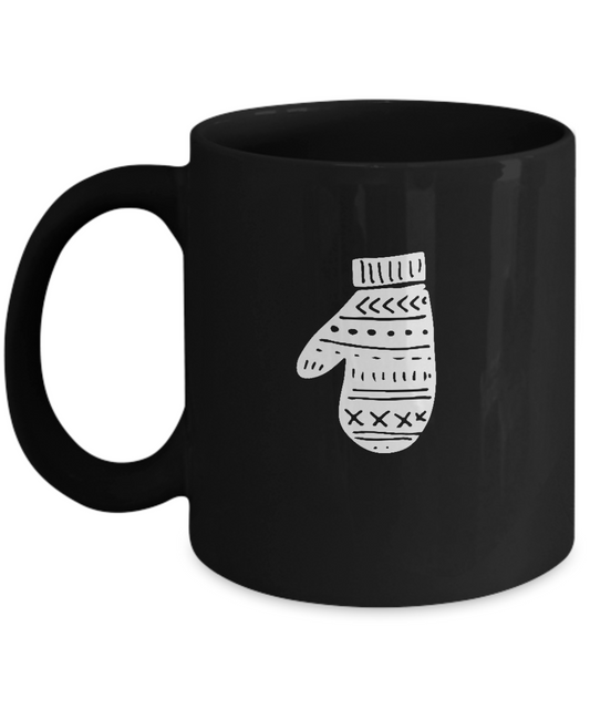 Christmas Doodles Hand Glove Black coffee Mugs - Funny Christmas  Black coffee mugs 11 oz