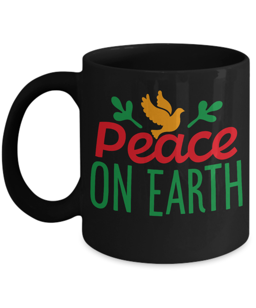 Knightmare before christmas mug - Peace on Earth - Funny Christmas Gifts Mugs, Christmas Gifts for family Ceramic Cup Black, Funny Mugs Gift Ideas 11 Oz