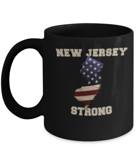 New Jersey State coffee Black mug - Porcelain Black Funny Black coffee mugs 11 oz
