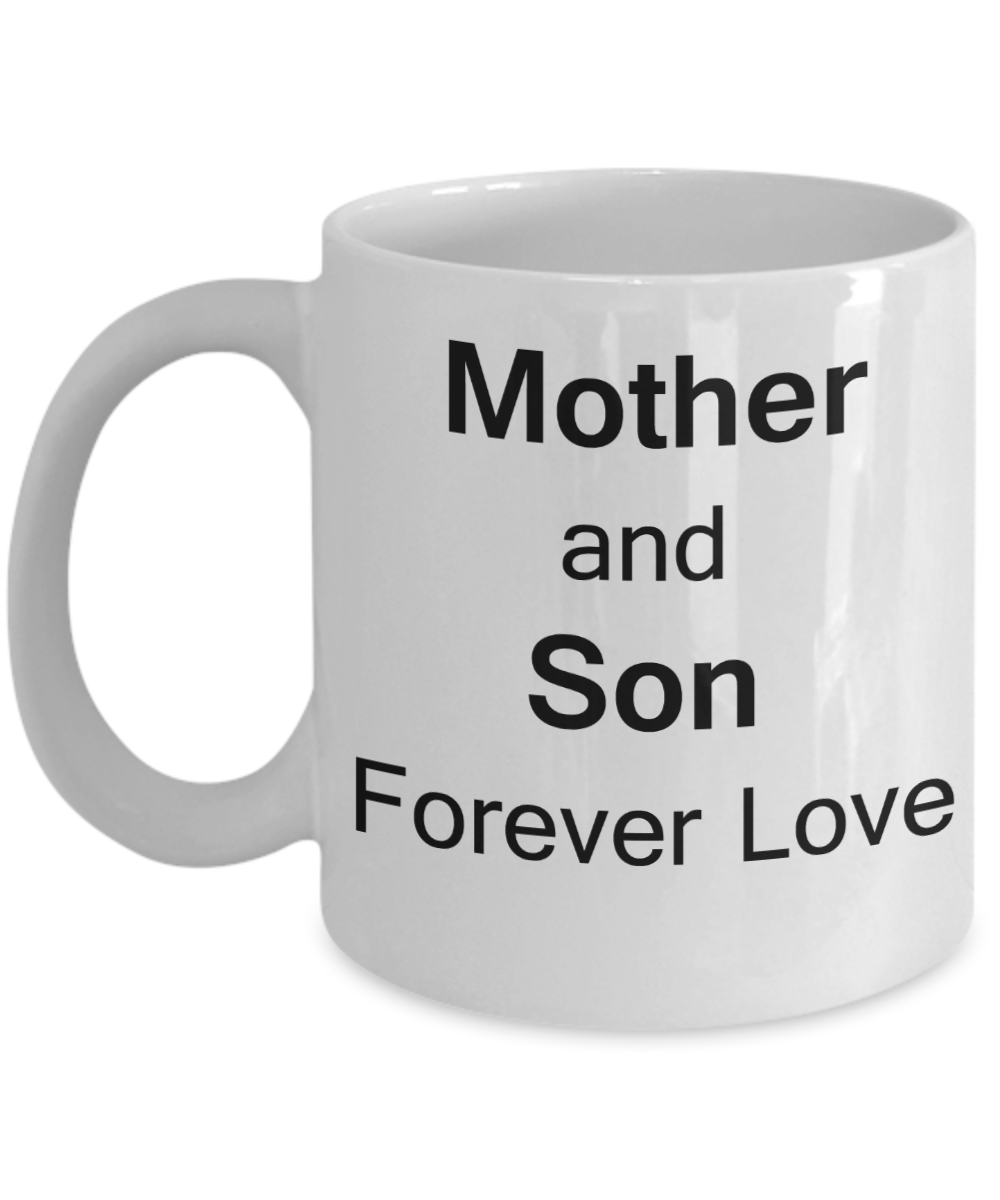 Mothers gift special love heart poem mug - Mother & Son Forever Love - White Porcelain Coffee Mug Cute Ceramic Cup 11 oz