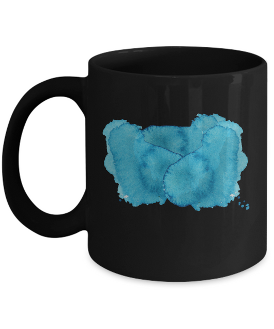 Bluish Watercolor Collection 11 Oz Funny Porcelain Black Coffee Mug