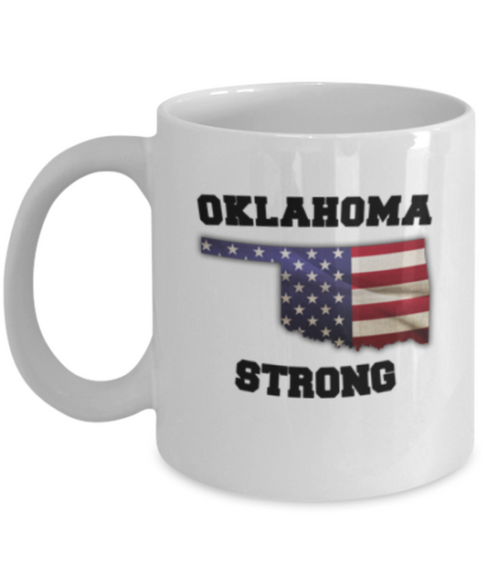 USA State Strong Oklahoma coffee mug - Porcelain White White coffee mugs 11 oz