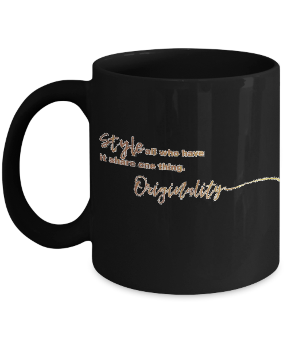 Positive mugs , Style Originality - Black Coffee Mug Tea Cup 11 oz Gift