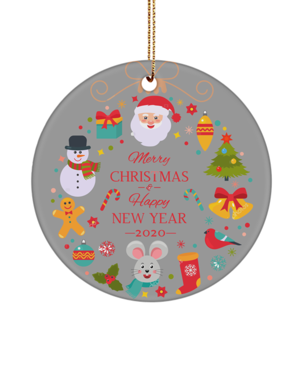 Merry Christmas and a Happy New Year Ornament- christmas gifts,  christmas 2020 ornament,  new year 2021