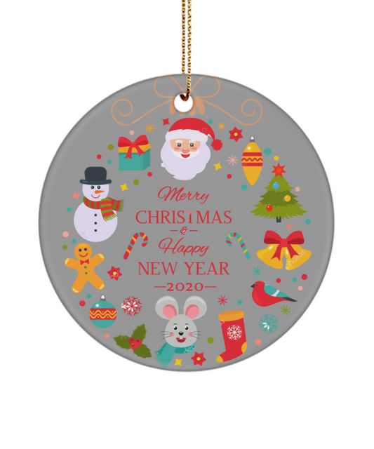 Merry Christmas and a Happy New Year Ornament- christmas gifts,  christmas 2020 ornament,  new year 2021