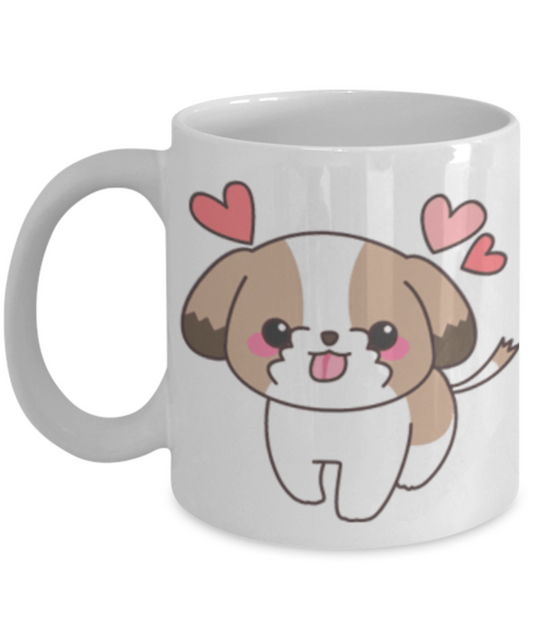 Shih Tzu Coffee Mug, Funny Porcelain White Coffee Mug Cute Cool Ceramic Cup & Birthday Gag Gifts 11 oz