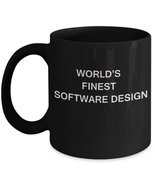 World's Finest Software design - Porcelain Black Funny Coffee Mug 11 OZ Funny Mugs