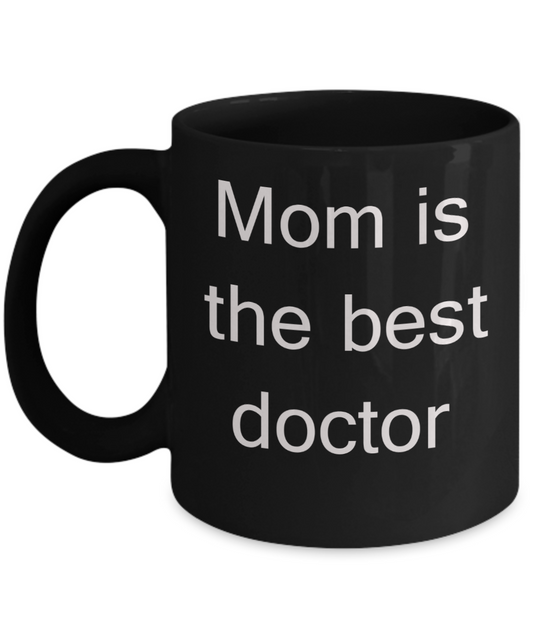 Aussie mom coffee mug - Mom is the Best Doctor - Black Porcelain Coffee Cup,Premium 11 oz Funny Mugs Black   coffee cup Gifts Ideas