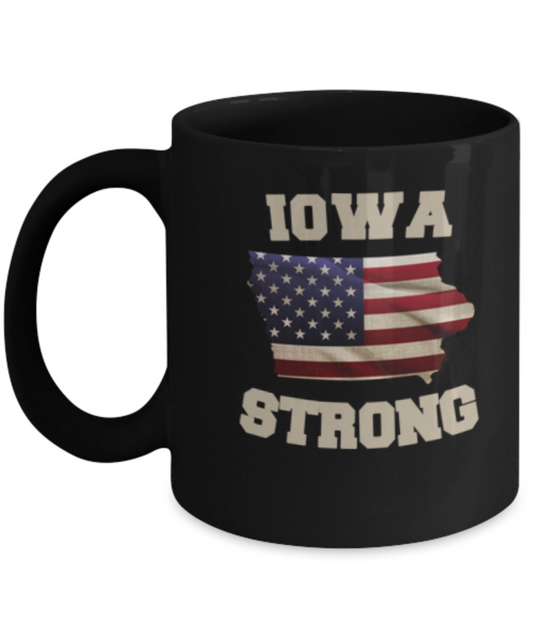 Iowa State coffee Black mug - Porcelain Black Funny Coffee Mug, Black coffee mugs 11 oz
