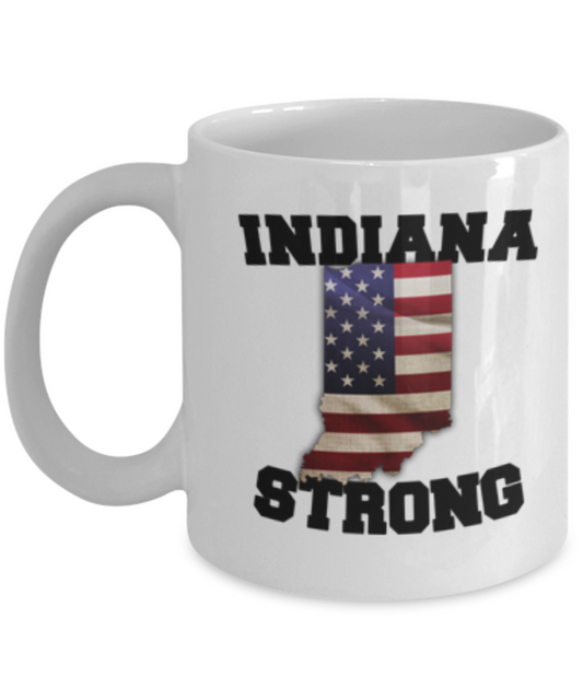 Indiana State coffee mug - Porcelain White Funny Coffee Mug, White coffee mugs 11 oz