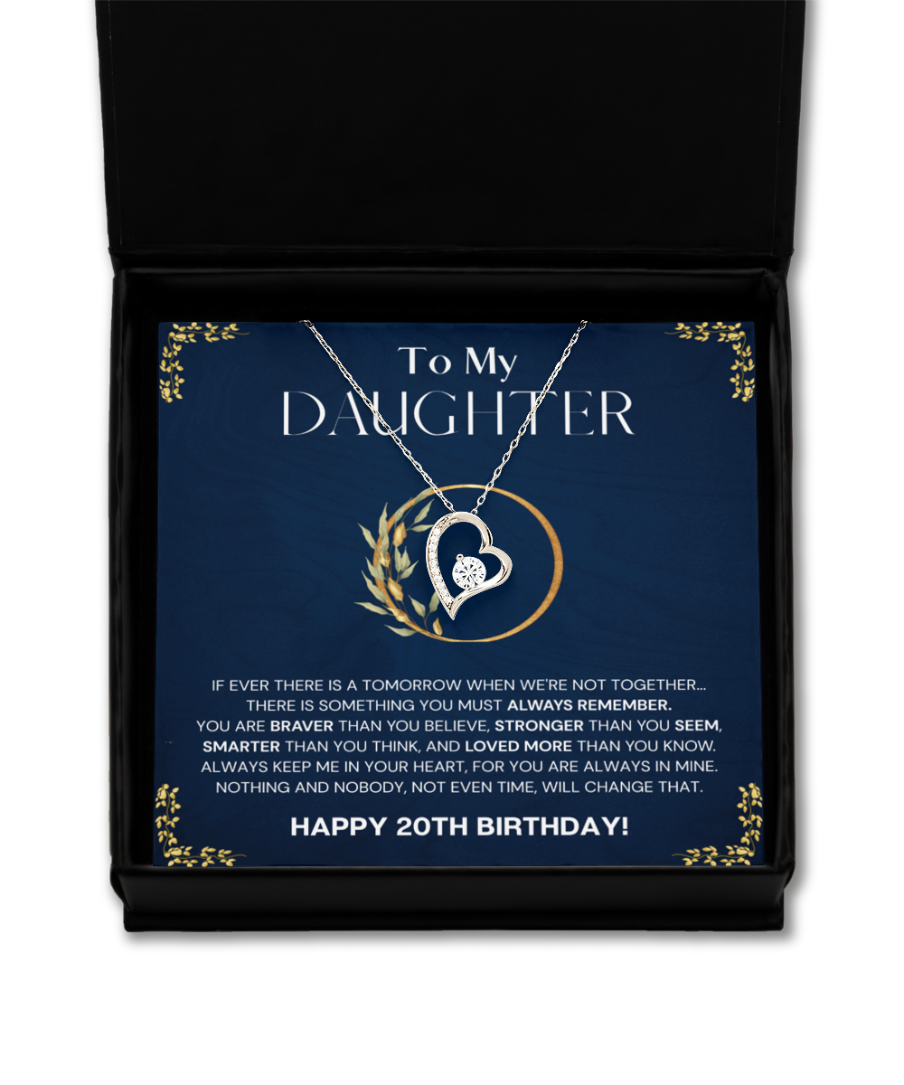 20th Birthday Gift For Daughter, Solitaire Crystal Necklace, 20th Birthday Gift For Daughter From Dad, Mom, Happy 20th Birthday