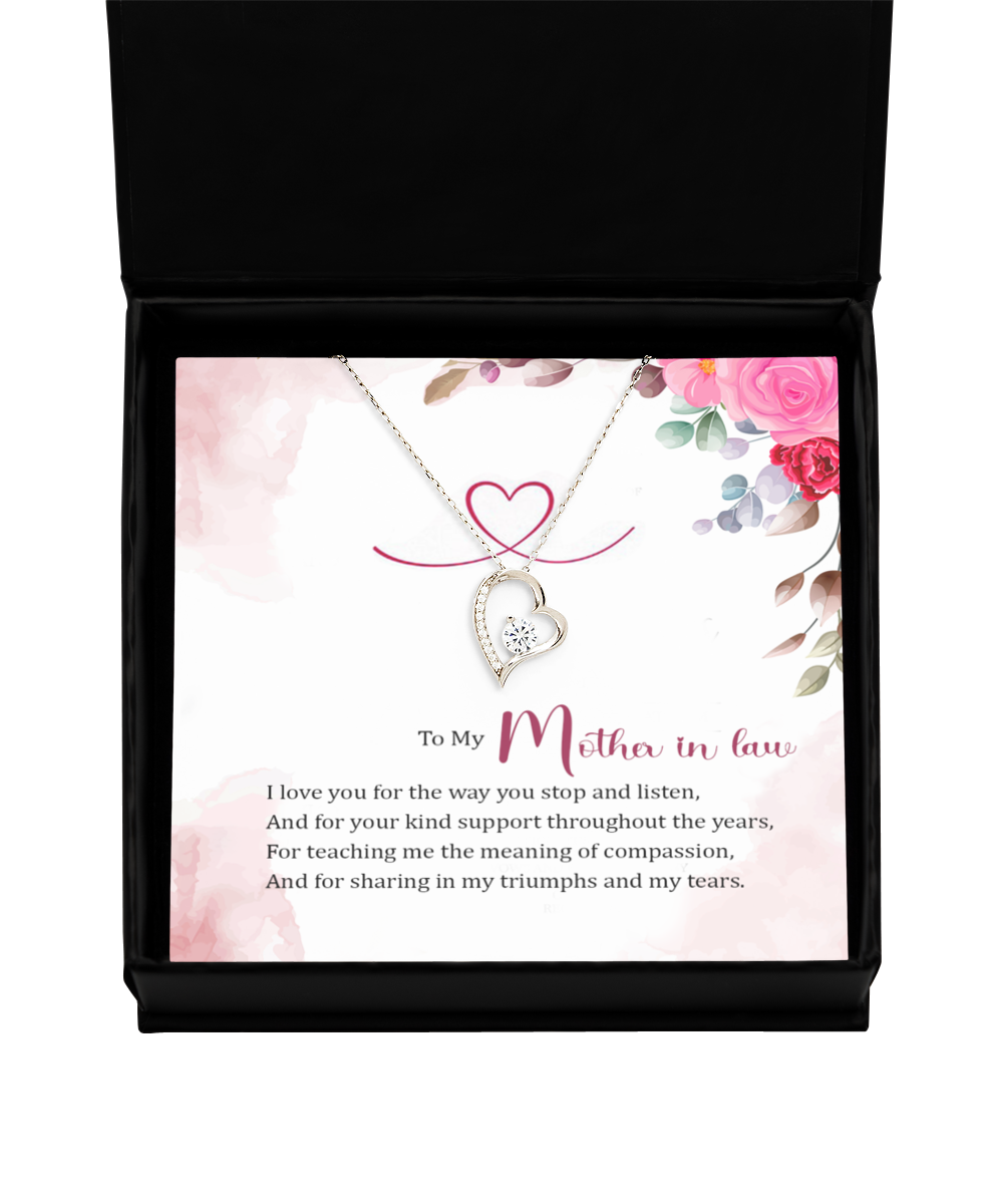 Mother in Law Gift Necklace, Birthday Gift For Mother In Law, Anniversary Gift For Mother In Law, Solitaire Crystal Necklace For Mother In Law, From son In law, Daughter In Law