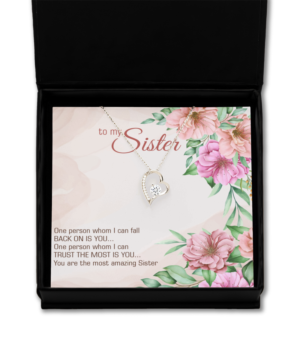 To My Most Amazing Sister, Birthday Gift Necklace For Sister, Solitaire Crystal Necklace, Graduation Gift Necklace For Sister, From Brother
