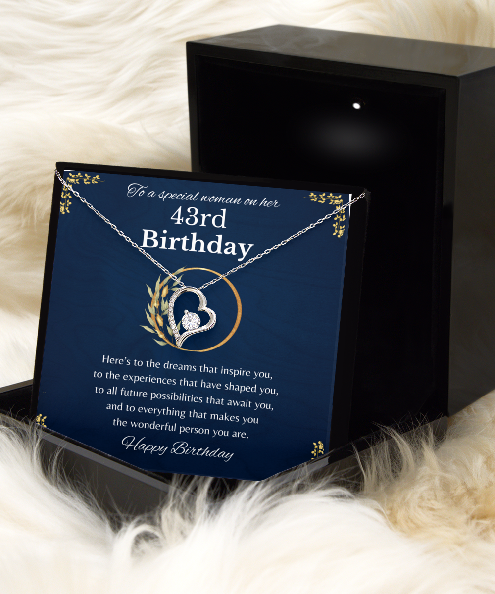 43rd Birthday Gift for Woman, 43rd Birthday Gift For Her, Solitaire Crystal Necklace, 43rd Birthday Gift Necklace For Her,43rd Birthday Jewelry