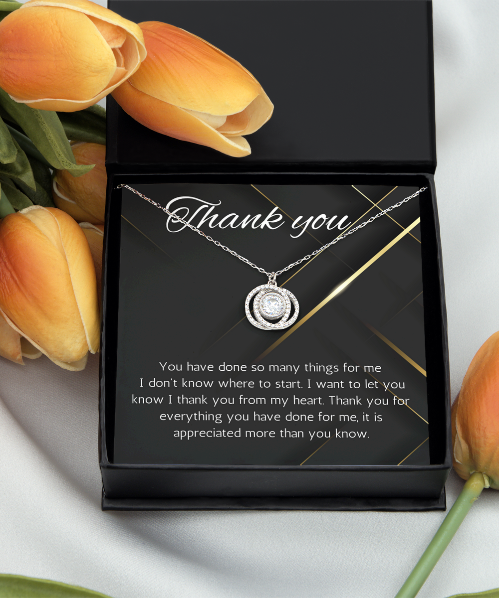 Thank You Necklace, Thank You Gift, appreciation Gift, Gratitude Gift, Thank You Jewelry, Double Circle Necklace, Gift for Teacher, Nurse, Thanks Gift