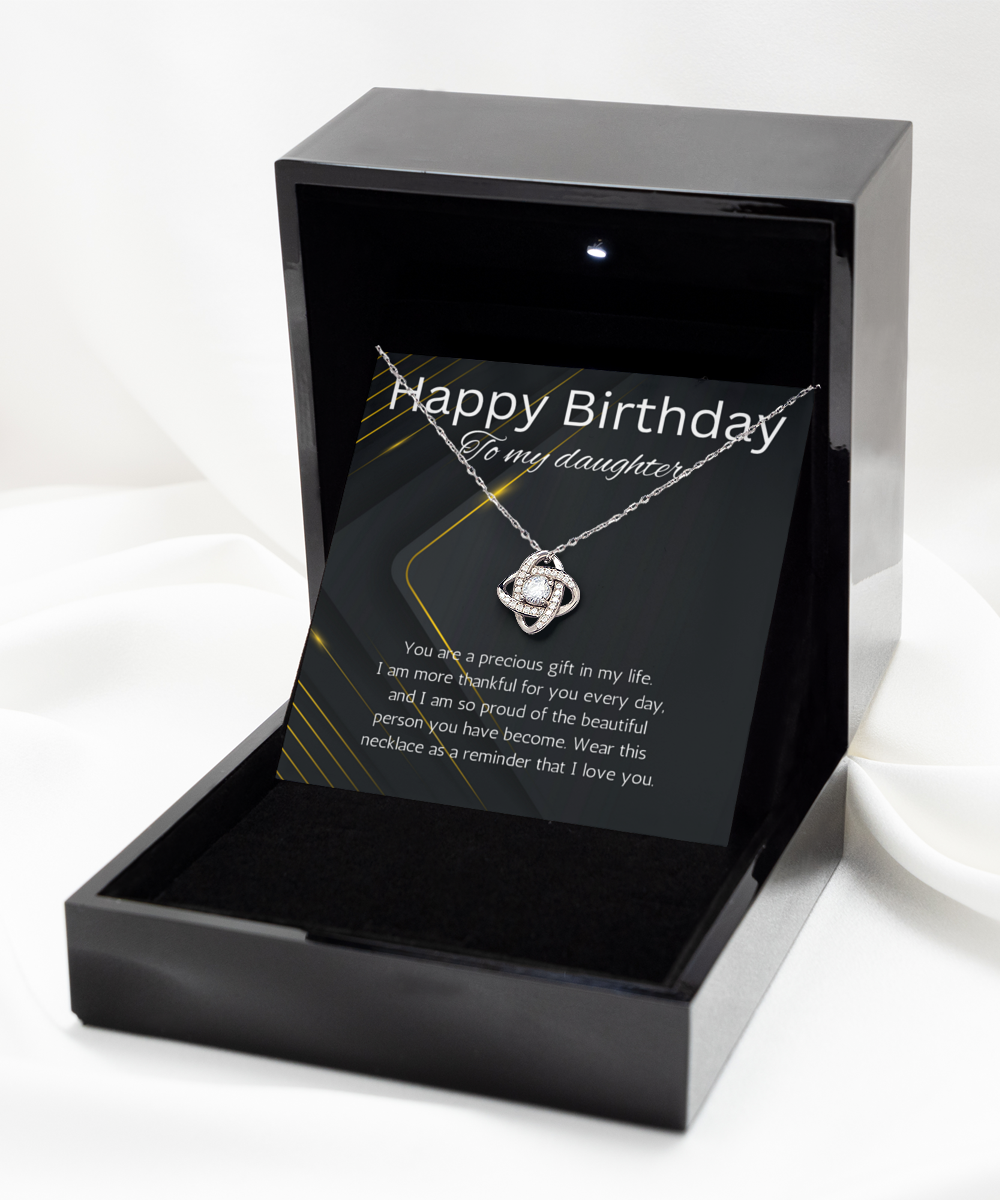 Birthday Gift Necklace for Daughter, Gift necklace for Daughter, Love Knot Necklace for Daughter, Gift From Dad, Mom