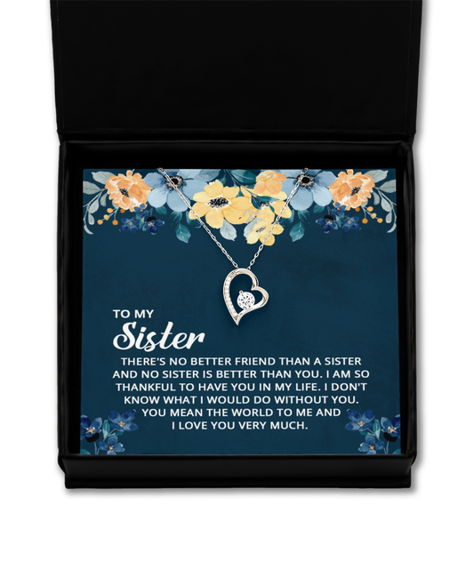 Sister Gift Necklace, To My Sister, Birthday Gift Necklace, Christmas Gift Necklace, Solitaire Crystal Necklace, From Brother, Sister