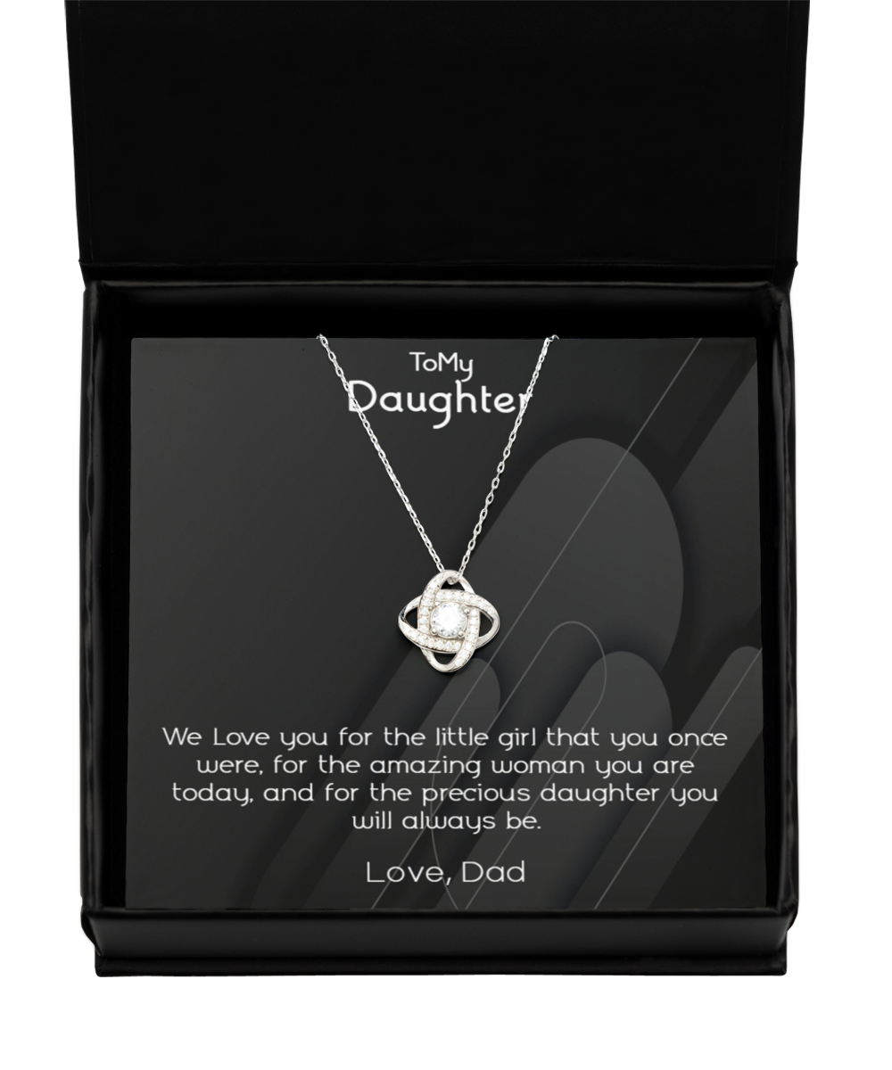 To My daughter Necklace, Love Knot Necklace, Birthday, Graduation, Necklace From Dad, To Daughter, Gift From Dad, Birthday Gift Necklace