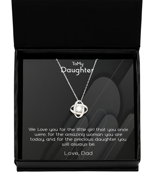 To My daughter Necklace, Love Knot Necklace, Birthday, Graduation, Necklace From Dad, To Daughter, Gift From Dad, Birthday Gift Necklace