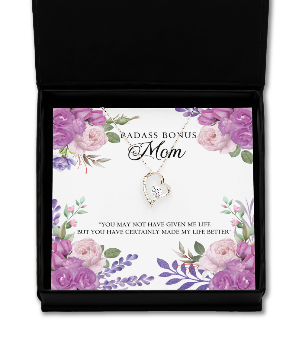 Bonus Mom Gift Necklace, Mothers Day Gift Necklace, Birthday Gift Necklace, Solitaire Crystal Necklace, Step Mom Gift Necklace