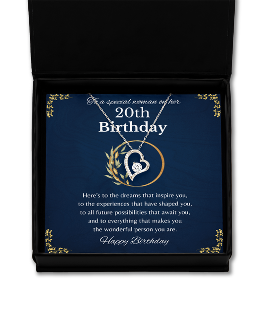 20th Birthday Gift for Woman, 20th Birthday Gift For Her, Solitaire Crystal Necklace, 20th Birthday Gift Necklace For Her,20th Birthday Jewelry